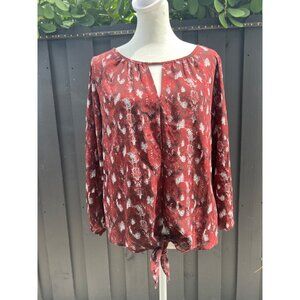 NWT Stitch Fix Red Snake Print Blouse bottom knot oversized small